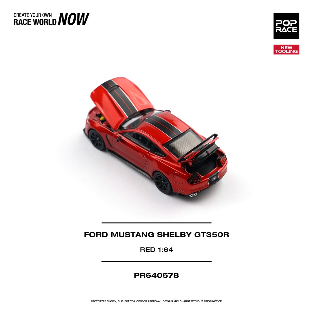 1/64 -  Ford Mustang Shelby GT350R, race red - Poprace - PR640578