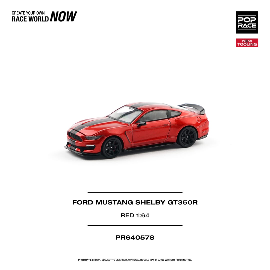 1/64 -  Ford Mustang Shelby GT350R, race red - Poprace - PR640578