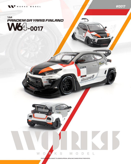 1/64 GR Yaris Pandem Rocket Bunny - Finland White-Grey - Works Models - W640017
