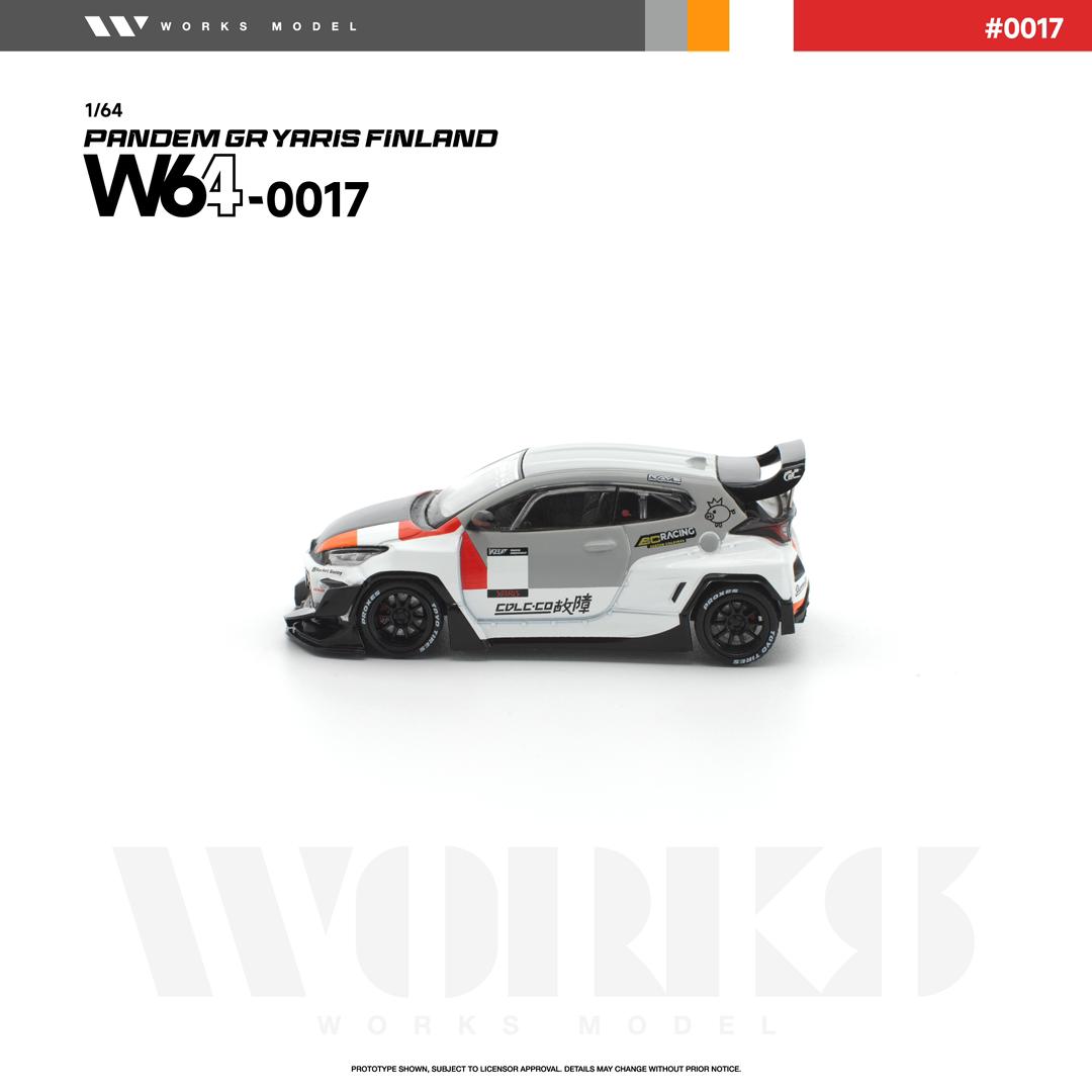 1/64 GR Yaris Pandem Rocket Bunny - Finland White-Grey - Works Models - W640017