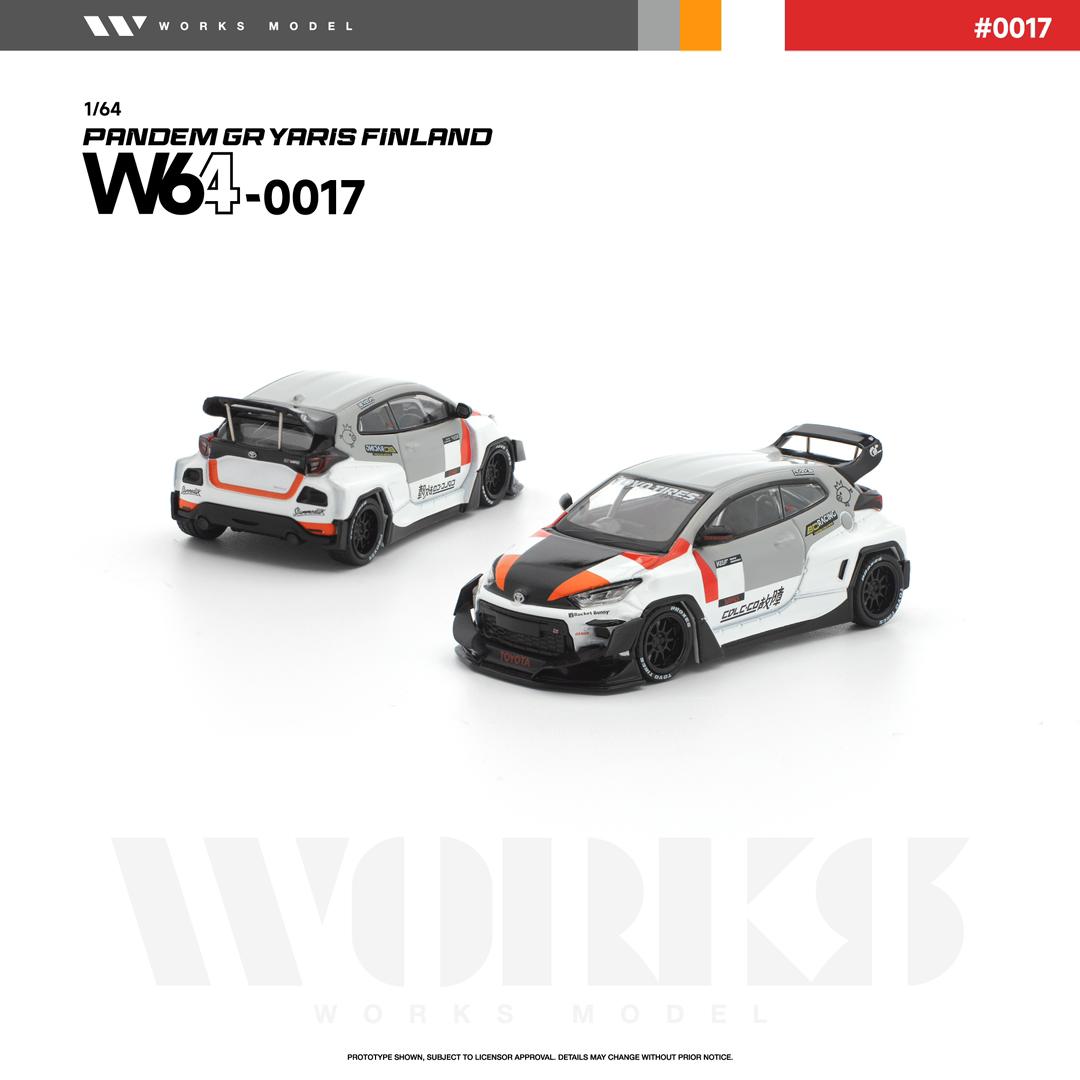 1/64 GR Yaris Pandem Rocket Bunny - Finland White-Grey - Works Models - W640017