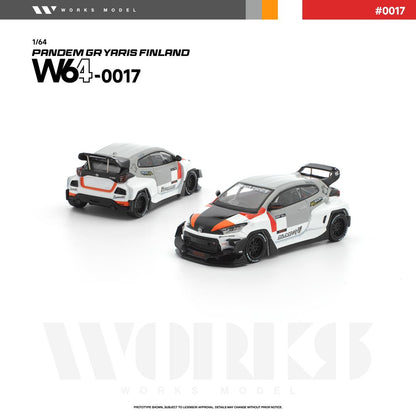1/64 GR Yaris Pandem Rocket Bunny - Finland White-Grey - Works Models - W640017