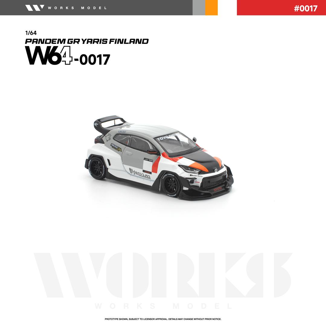 1/64 GR Yaris Pandem Rocket Bunny - Finland White-Grey - Works Models - W640017