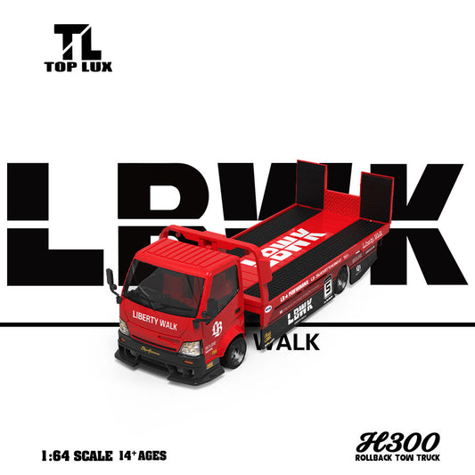 1/64 H300 flatbed trailer Super Silhouette Red-Black Livery - Top Lux - TL647246