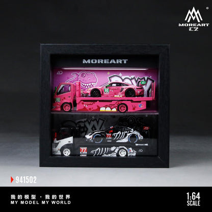MoreArt 1:64 All-in-one photo frame dinosaur painting scene model - MoreArt - 2 options