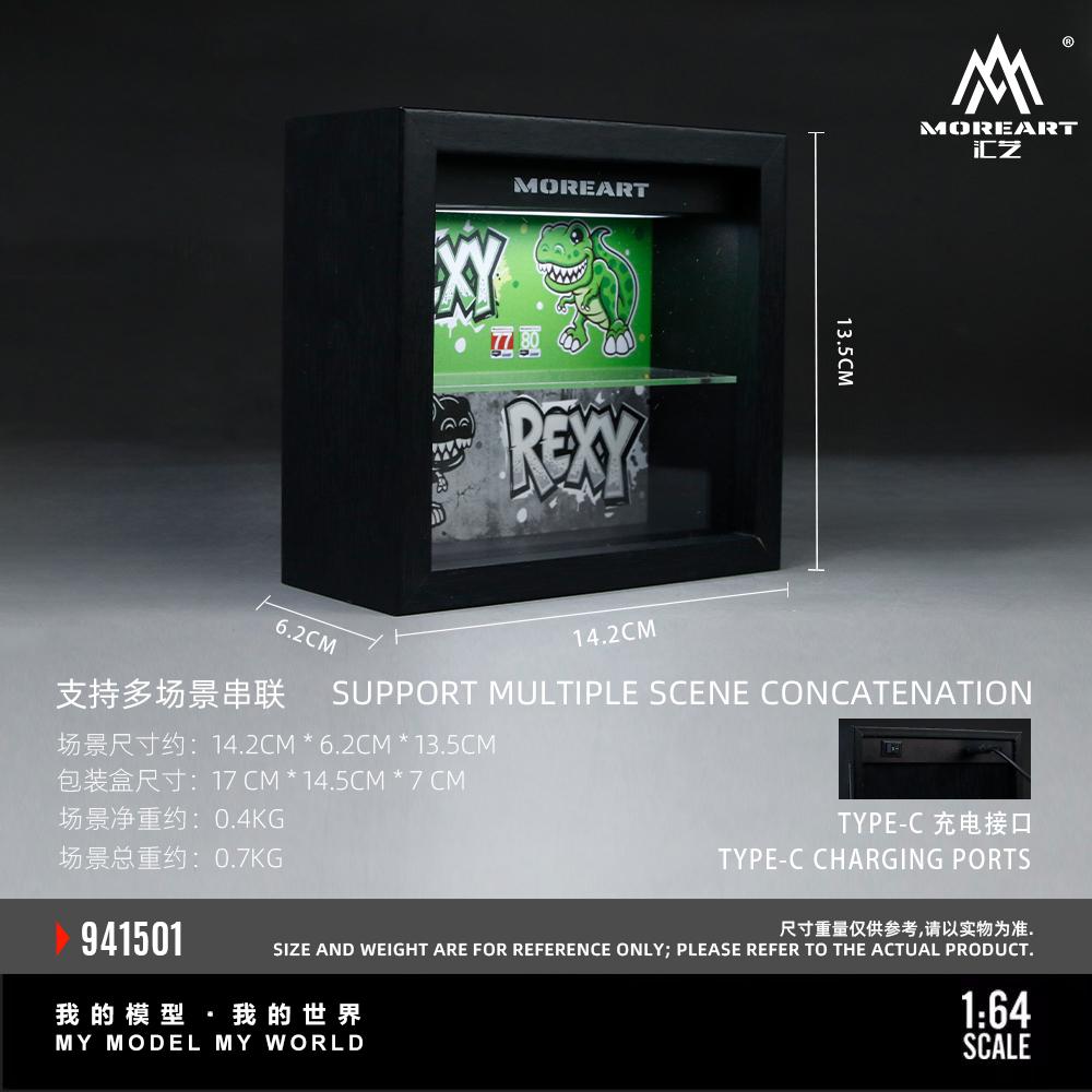 MoreArt 1:64 All-in-one photo frame dinosaur painting scene model - MoreArt - 2 options
