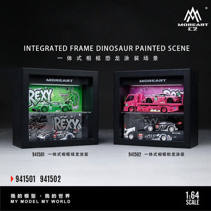 MoreArt 1:64 All-in-one photo frame dinosaur painting scene model - MoreArt - 2 options