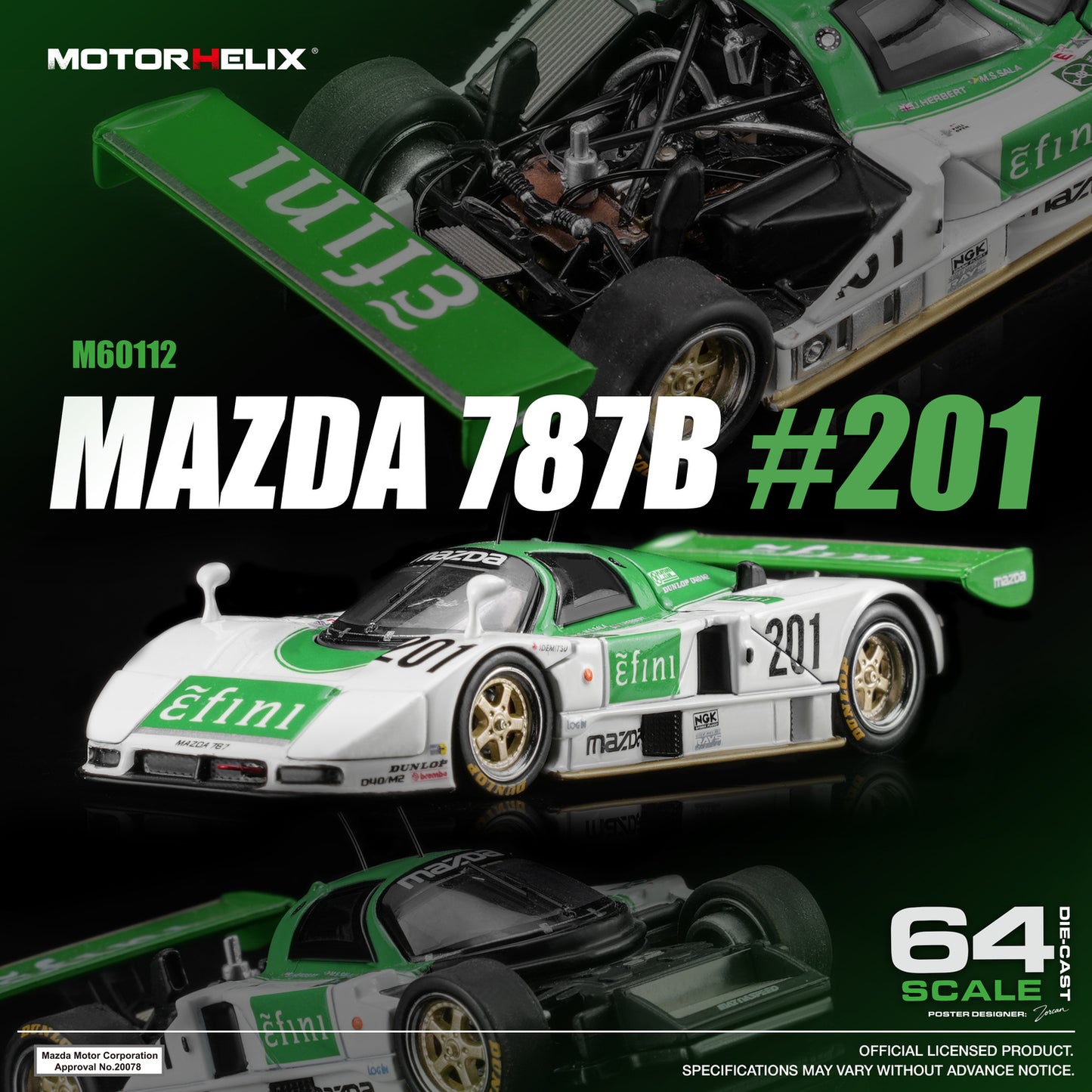1/64 Mazda 787B #201 Efini - MotorHelix - MH60112