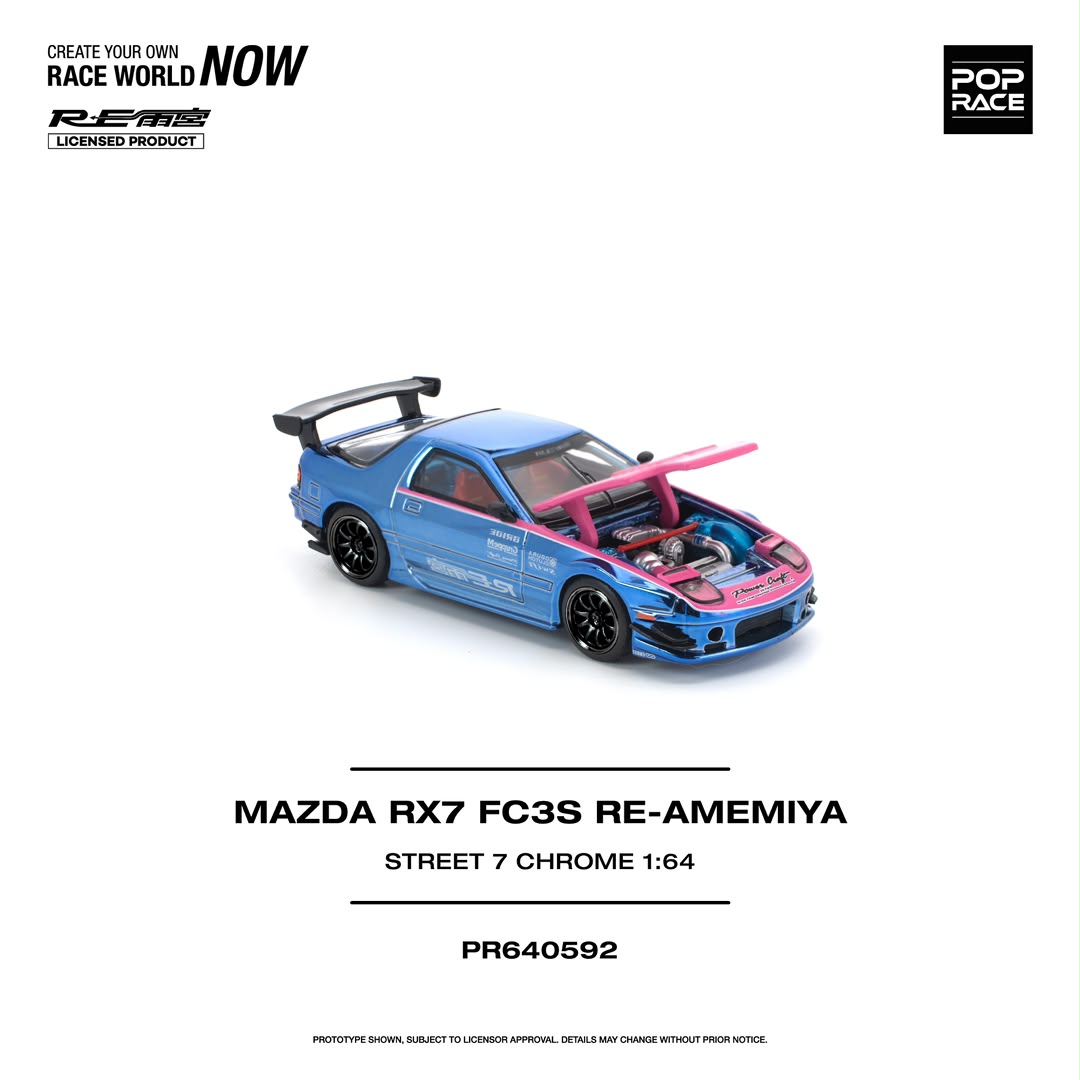 1/64 Mazda RX7 (FC3S) Re-Amemiya Street7 Chrome - Poprace - PR640592