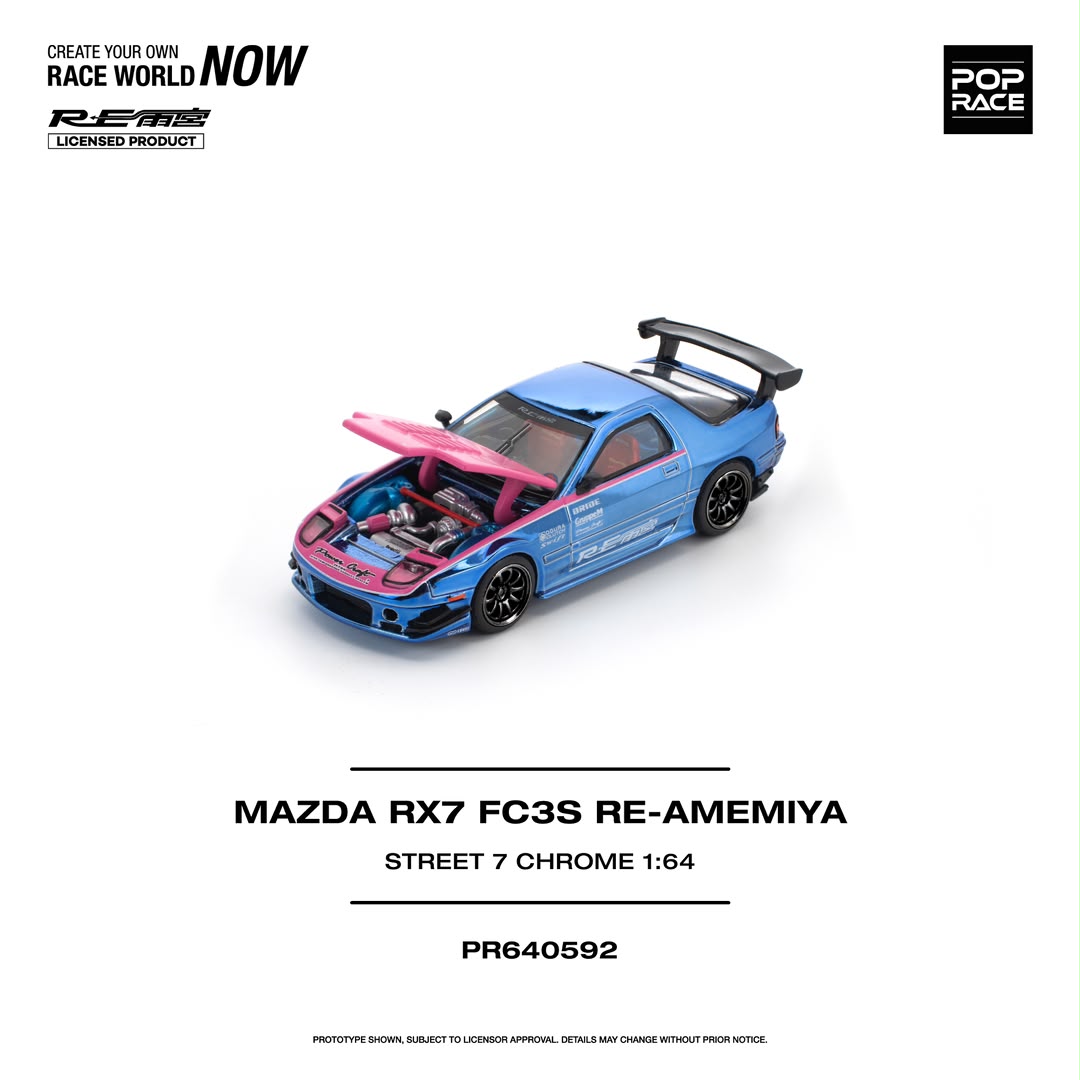 1/64 Mazda RX7 (FC3S) Re-Amemiya Street7 Chrome - Poprace - PR640592