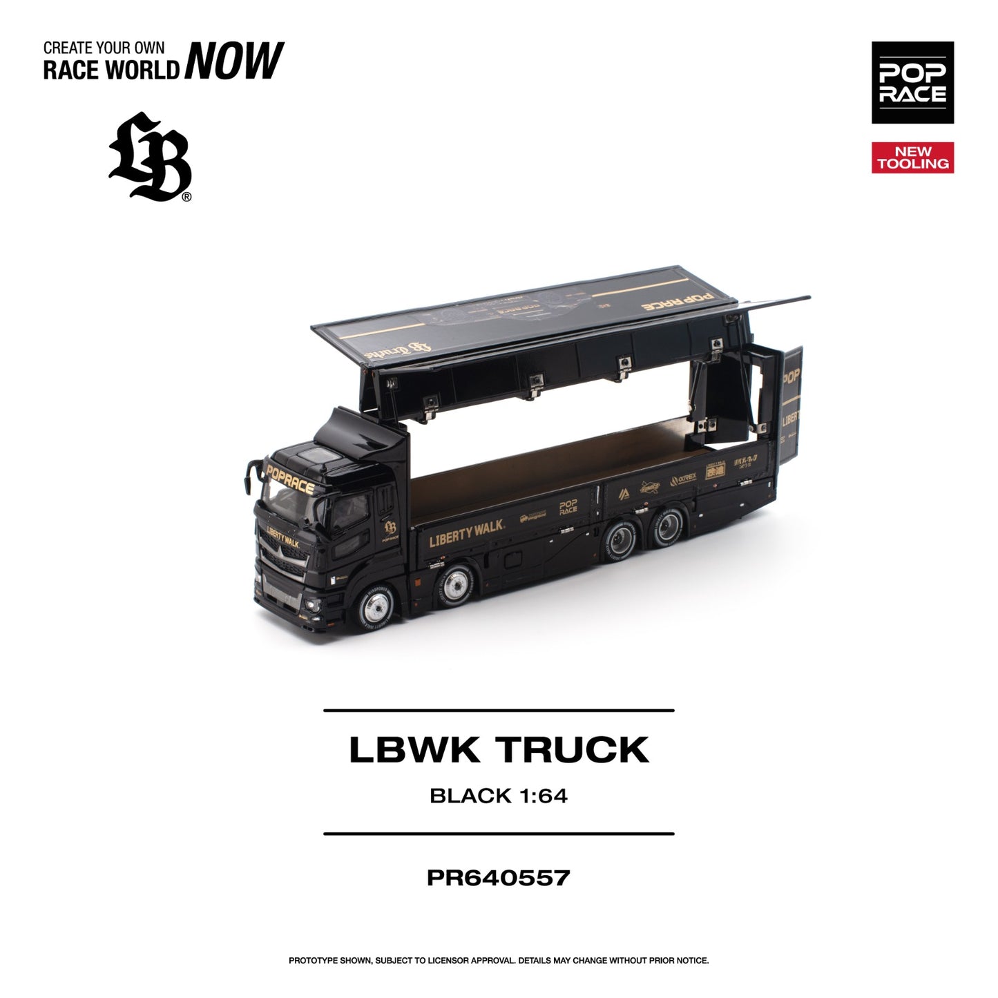 1/64 LBWK Truck, black/gold - Poprace - PR640557
