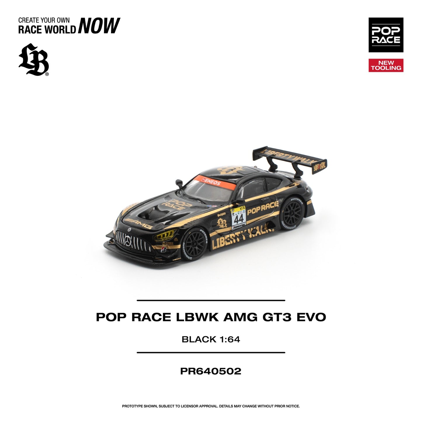 1/64 LBWK AMG GT3 EVO, black/gold - Poprace - PR640502