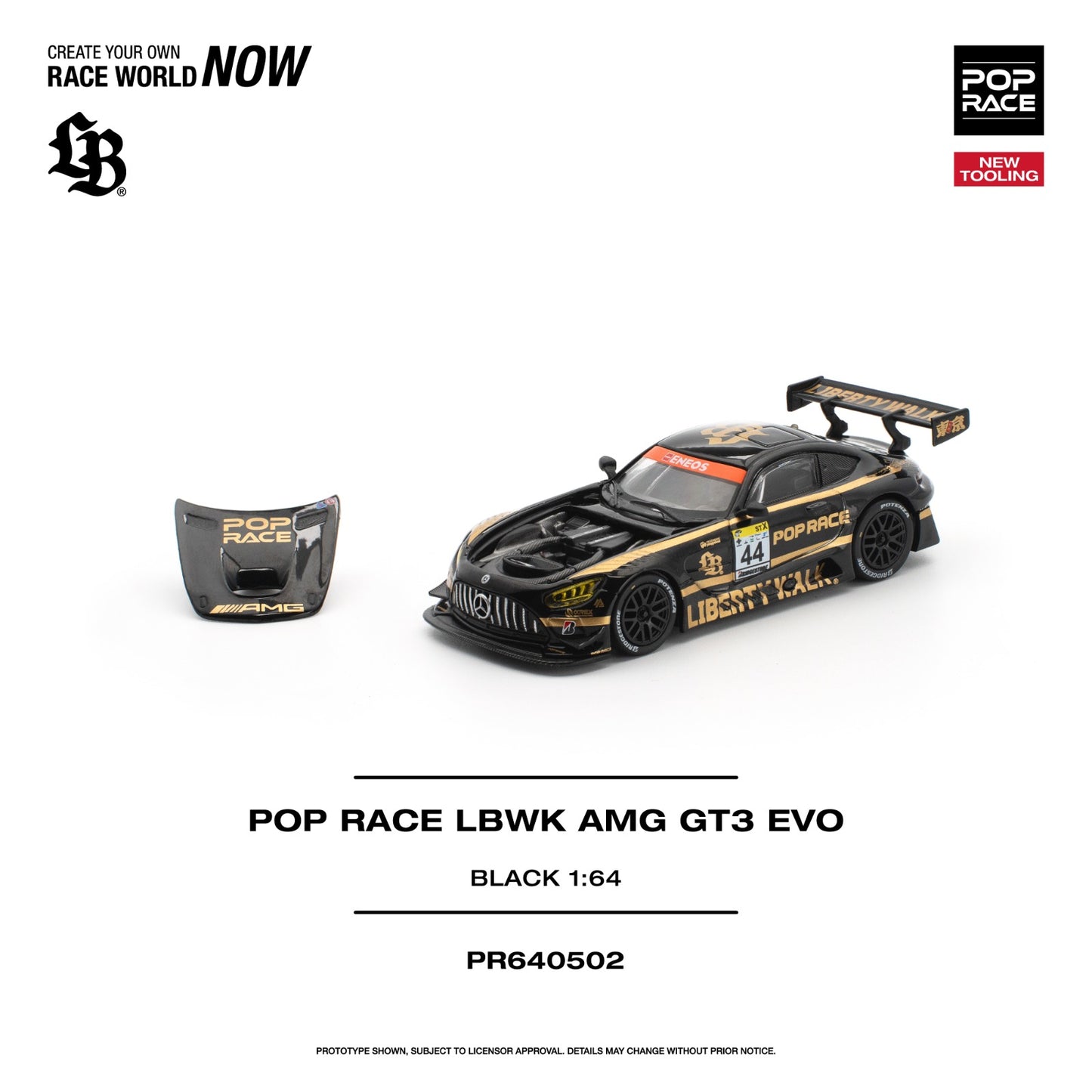 1/64 LBWK AMG GT3 EVO, black/gold - Poprace - PR640502