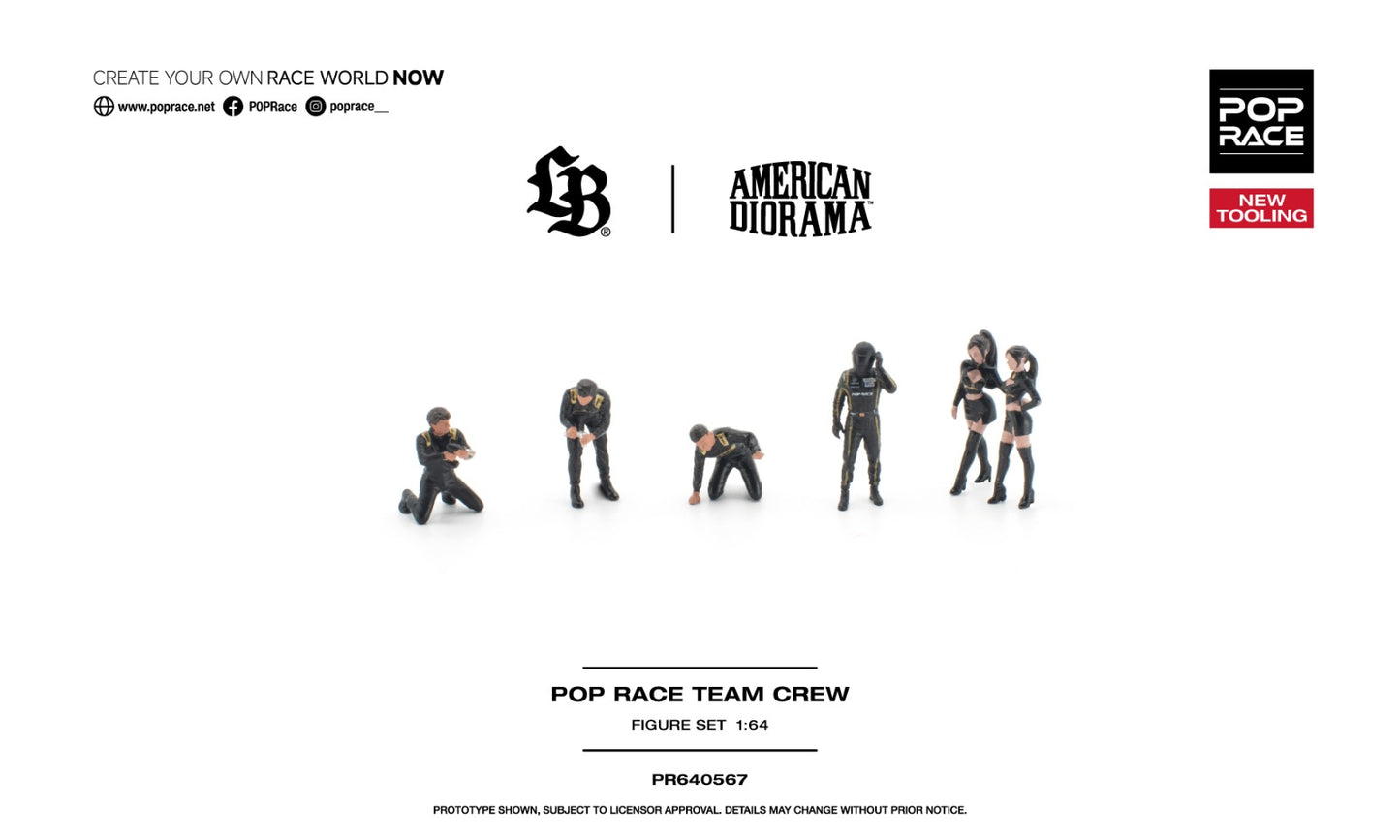 1/64 POP RACE Team Crew (6 Figures), - Poprace - PR640567