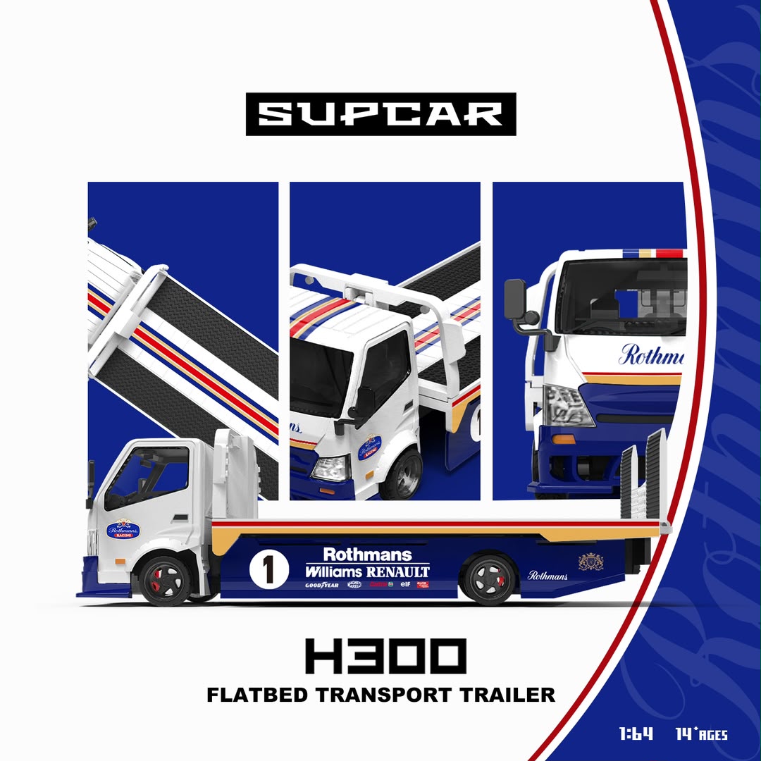 1/64 - H300 flatbed transport trailer - Rothman - Supcar - SC647254