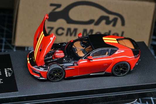1/64 Ferrari 12 Cilindri Coupe Rosso Corsa/Giallo Modena Racing Livery Stripe Limited - 7cm Models -