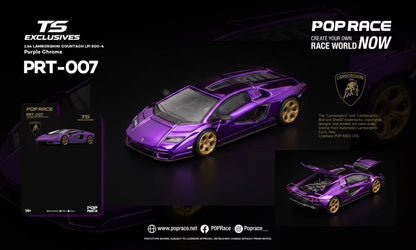 1/64 Countach LPI800-4 - *Tokyo Station Exclusives*, - Electroplated Purple Chrome Purple - Pop Race - PRT007