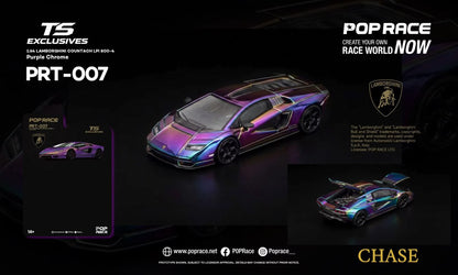 1/64 Countach LPI800-4 - *Tokyo Station Exclusives*, - Electroplated Purple Chrome Purple - Pop Race - PRT007