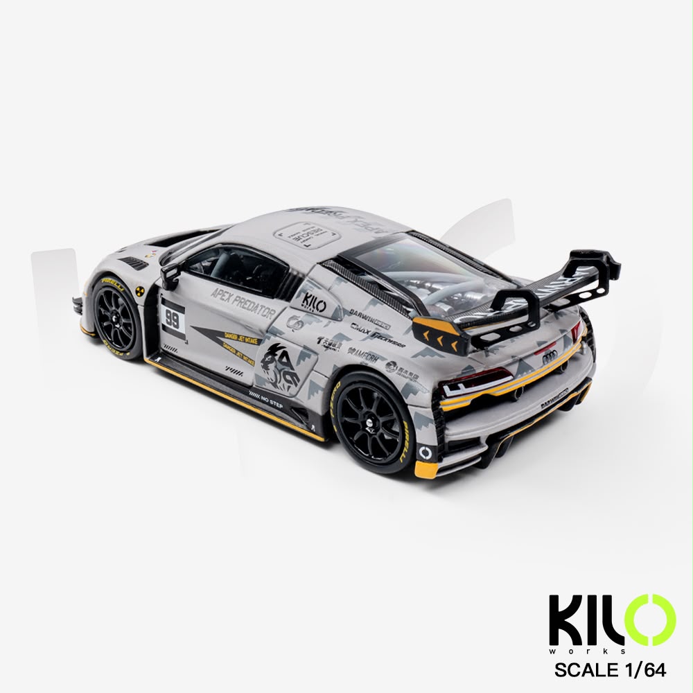 1/64 Audi R8 LMS GT3 EVO II, grey #99 Apex Predator - KiloWorks/ NZG - KLW0036-25