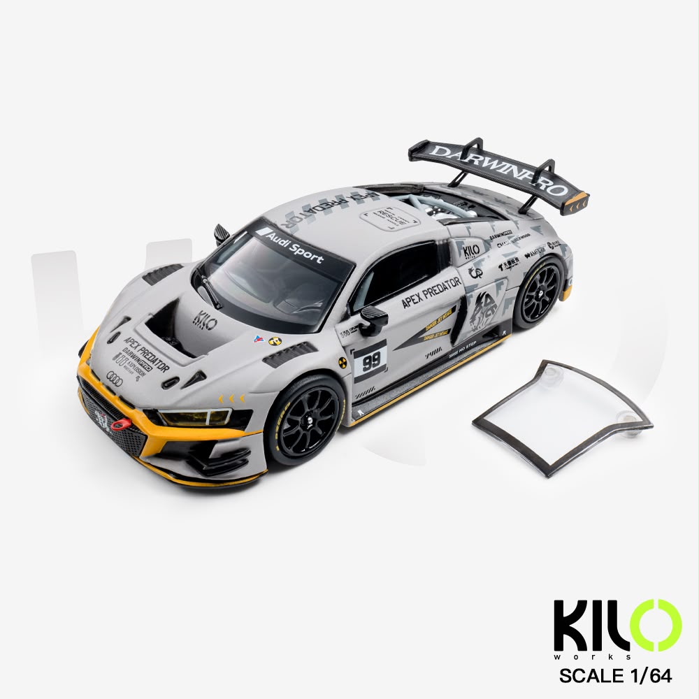 1/64 Audi R8 LMS GT3 EVO II, grey #99 Apex Predator - KiloWorks/ NZG - KLW0036-25