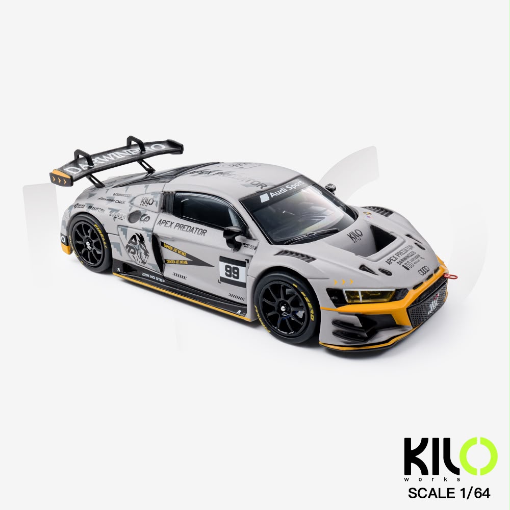 1/64 Audi R8 LMS GT3 EVO II, grey #99 Apex Predator - KiloWorks/ NZG - KLW0036-25