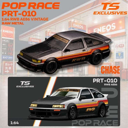 1/64 RWB AE86 Vintage *POPRACE x TOKYO STATION*, red chrome - Pop Race - PRT010 *** Pre Order ***