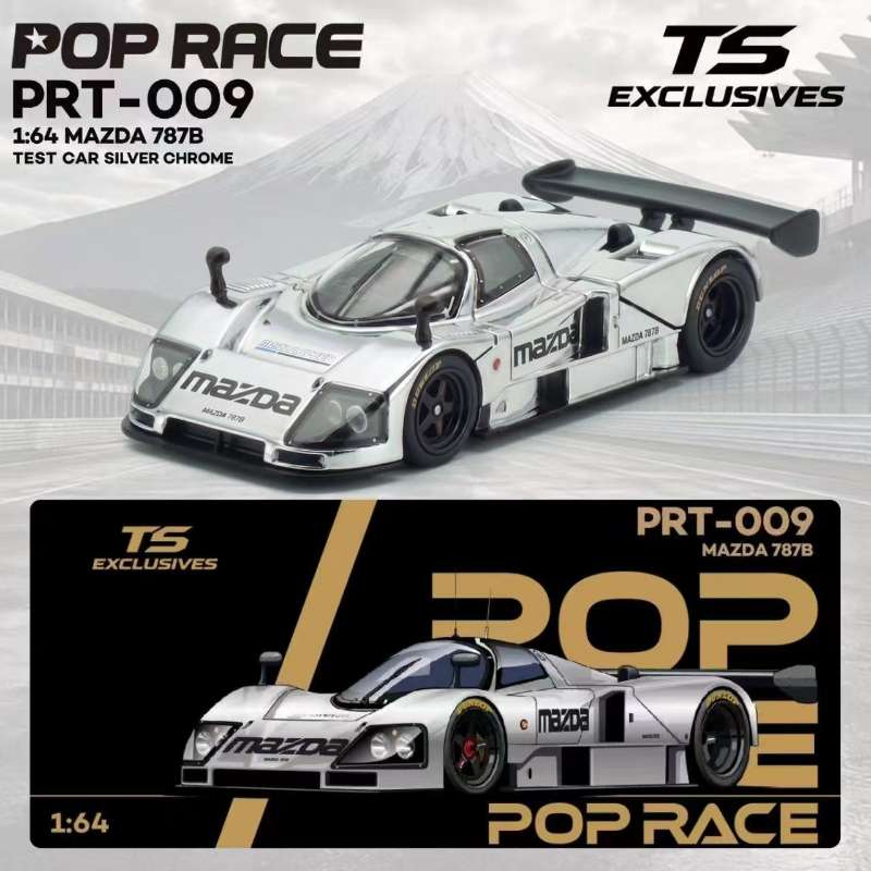 1/64 Mazda 787B Test Car *POPRACE x TOKYO STATION*, silver chrome - Pop Race - PRT009 *** Pre Order ***
