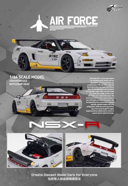 1/64 NSX Mk1 NA1 NSX-R Air Force Gray Livery  - Micro Turbo - MT6412A3 *** Pre Order ***