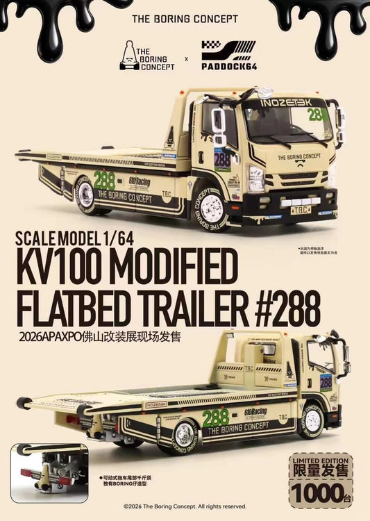 1/64 FOSHAN APAXPO x TBC x Paddock64 KV100 modified flatbed trailer #288 - 2026 Auto Passion Alliance (APAxpo) - Paddock64 -   ***coming soon***
