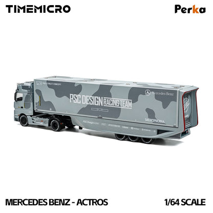 1/64 - Mercedes-Benz Actros Aero Trailer PSC Fighter Jet Gray -  Time Micro x Perka - TM646753 - ***Pre order***