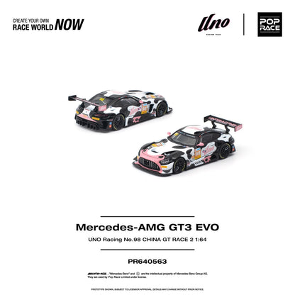 1/64 Mercedes AMG GT3 EVO UNO Racing NO.98 China GT RACE 2 "Momo"  - Poprace - PR640563 *** Pre order ***