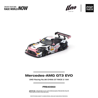 1/64 Mercedes AMG GT3 EVO UNO Racing NO.98 China GT RACE 2 "Momo"  - Poprace - PR640563 *** Pre order ***