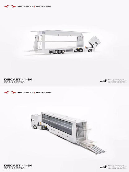 1/64 Scania S370 Truck and Trailer - Plain white - Henson & Heaven