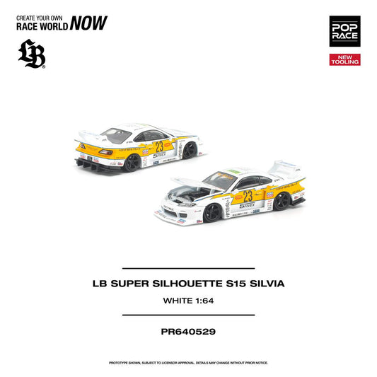 1/64  LB Super Silhouette S15 Silvia, white/yellow - Poprace - PR640529