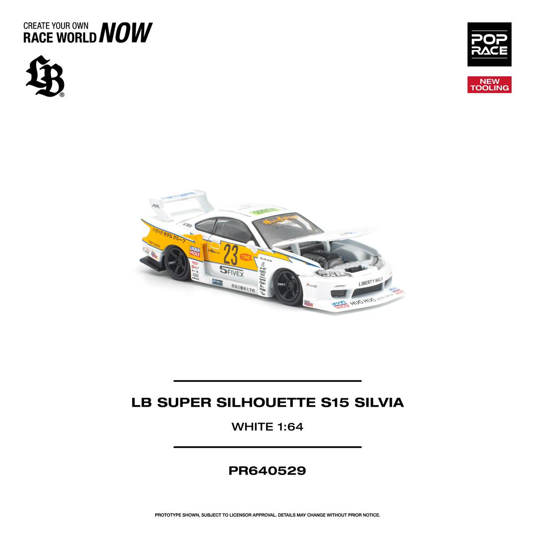 1/64  LB Super Silhouette S15 Silvia, white/yellow - Poprace - PR640529