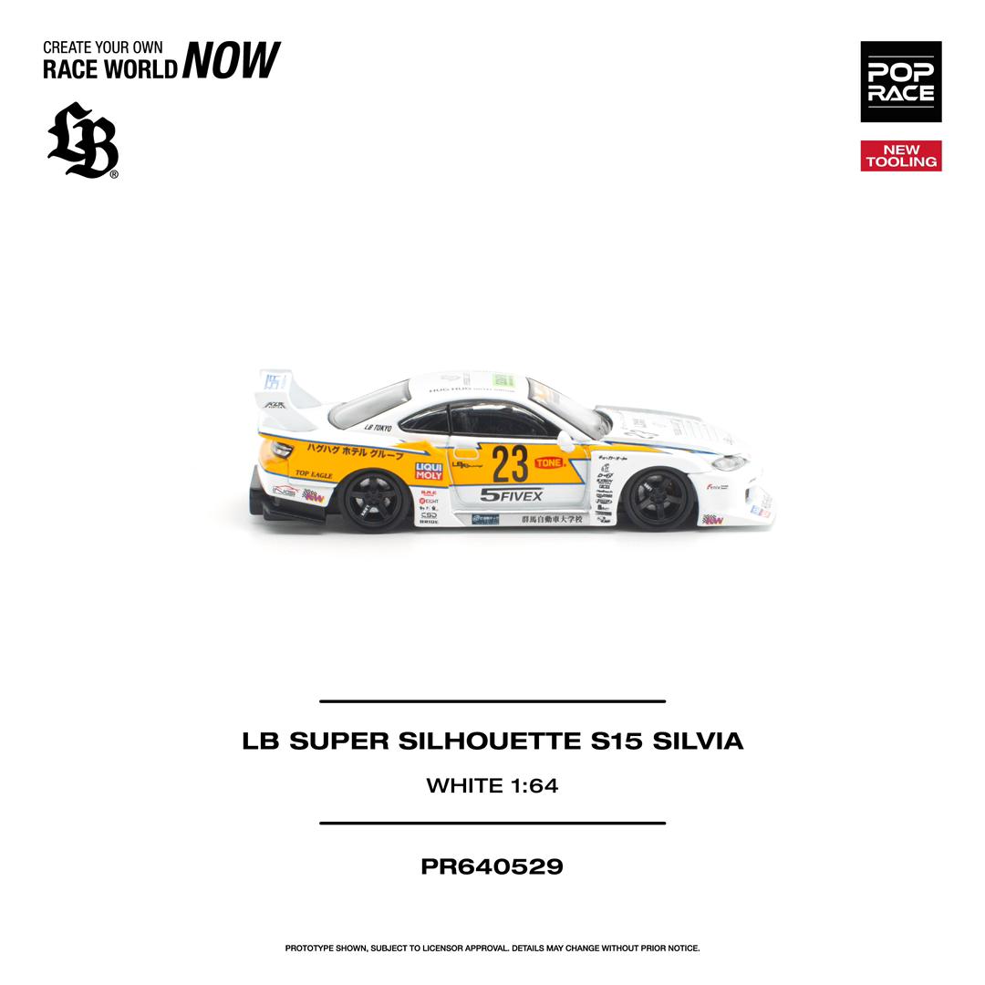 1/64  LB Super Silhouette S15 Silvia, white/yellow - Poprace - PR640529
