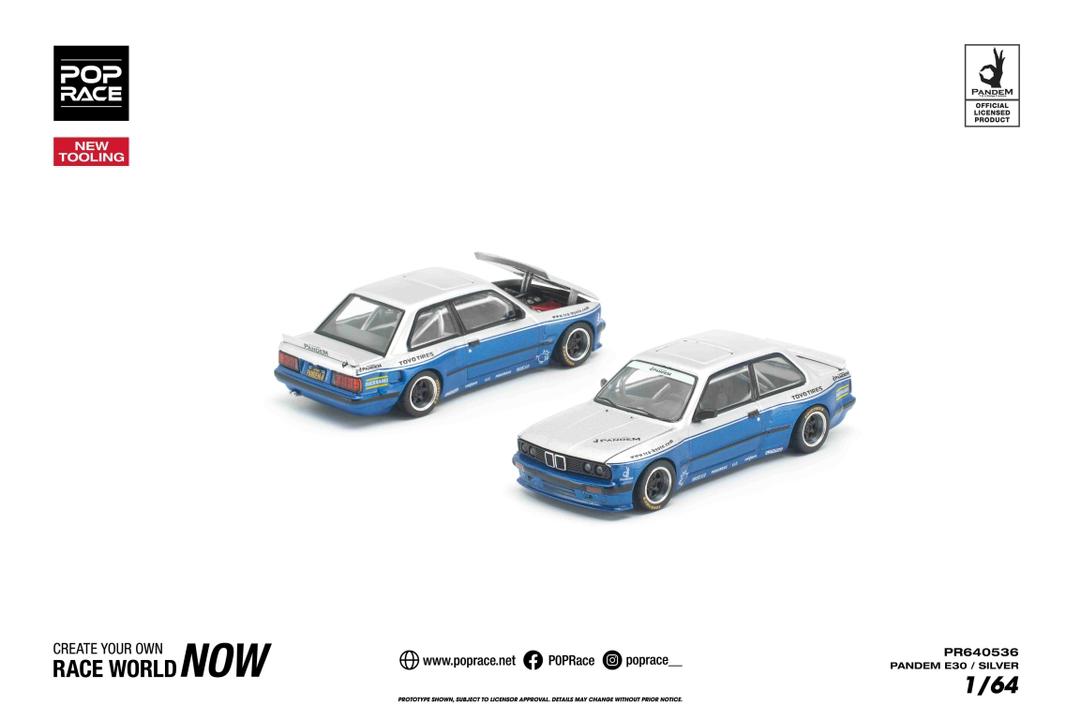 1/64 Pandem E30, silver/blue - Poprace - PR640536