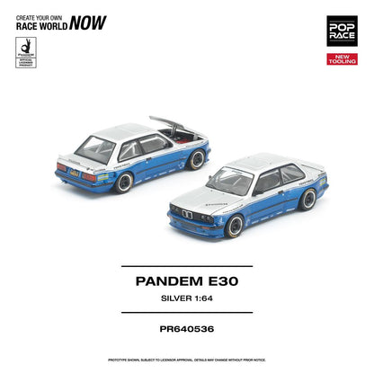 1/64 Pandem E30, silver/blue - Poprace - PR640536