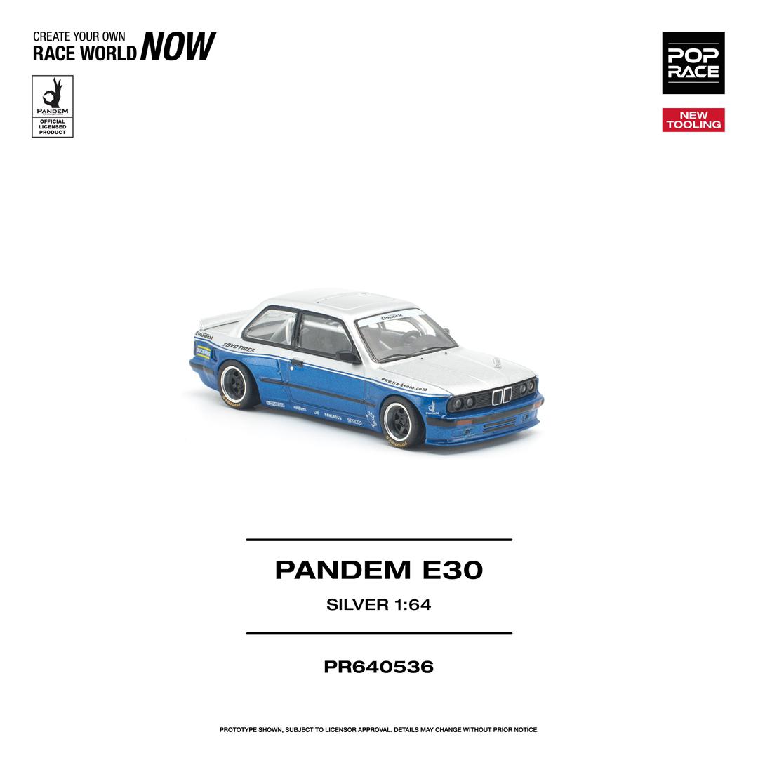 1/64 Pandem E30, silver/blue - Poprace - PR640536