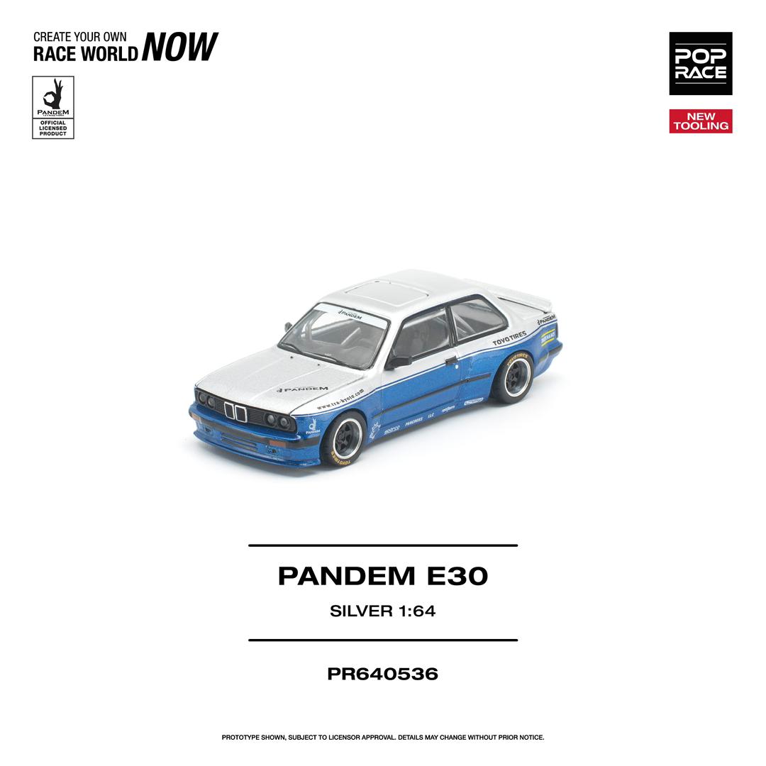 1/64 Pandem E30, silver/blue - Poprace - PR640536