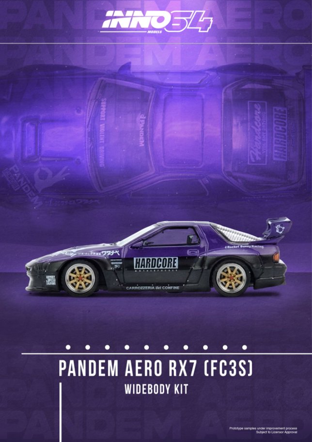 1/64 MAZDA RX7 (FC3S) "PANDEM ROCKET BUNNY" Purple - Inno64 - IN64-RX7FCP-PB