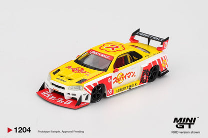 1/64 - NISSAN LB-ER34 SUPER SILHOUETTE SKYLINE SUPPAIMAN OKINAWA (RHD) - MiniGT - MGT01204