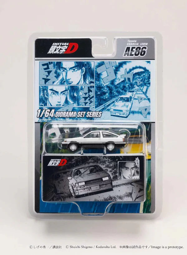 1/64 Toyota COROLLA LEVIN (AE86)/ INITIAL D Wataru Akiyama VS Keisuke Takahashi  white/black - Hobby Japan - HJDMD008A