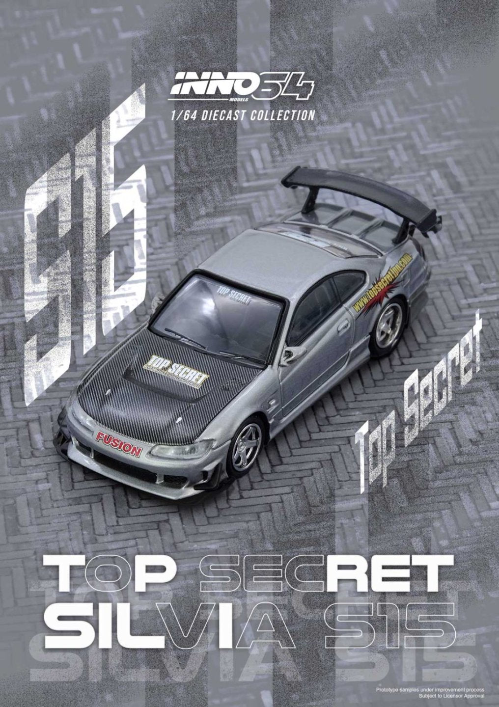 1/64 TOP SECRET SILVIA (S15) Silver - Inno64 - IN64-S15TS-SIL