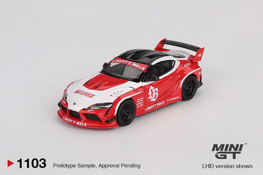 1/64  LB WORKS TOYOTA GR SUPRA RED/WHITE (LHD) - MGT01103