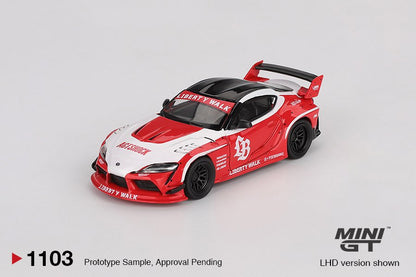 1/64  LB WORKS TOYOTA GR SUPRA RED/WHITE (LHD) - MGT01103