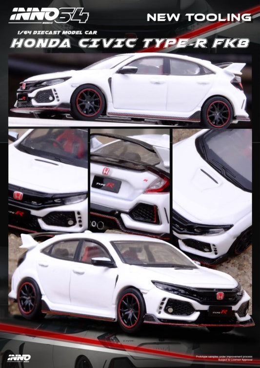 1/64 HONDA CIVIC TYPR-R (FK8) White  - Inno64 - IN64-FK8-WHI