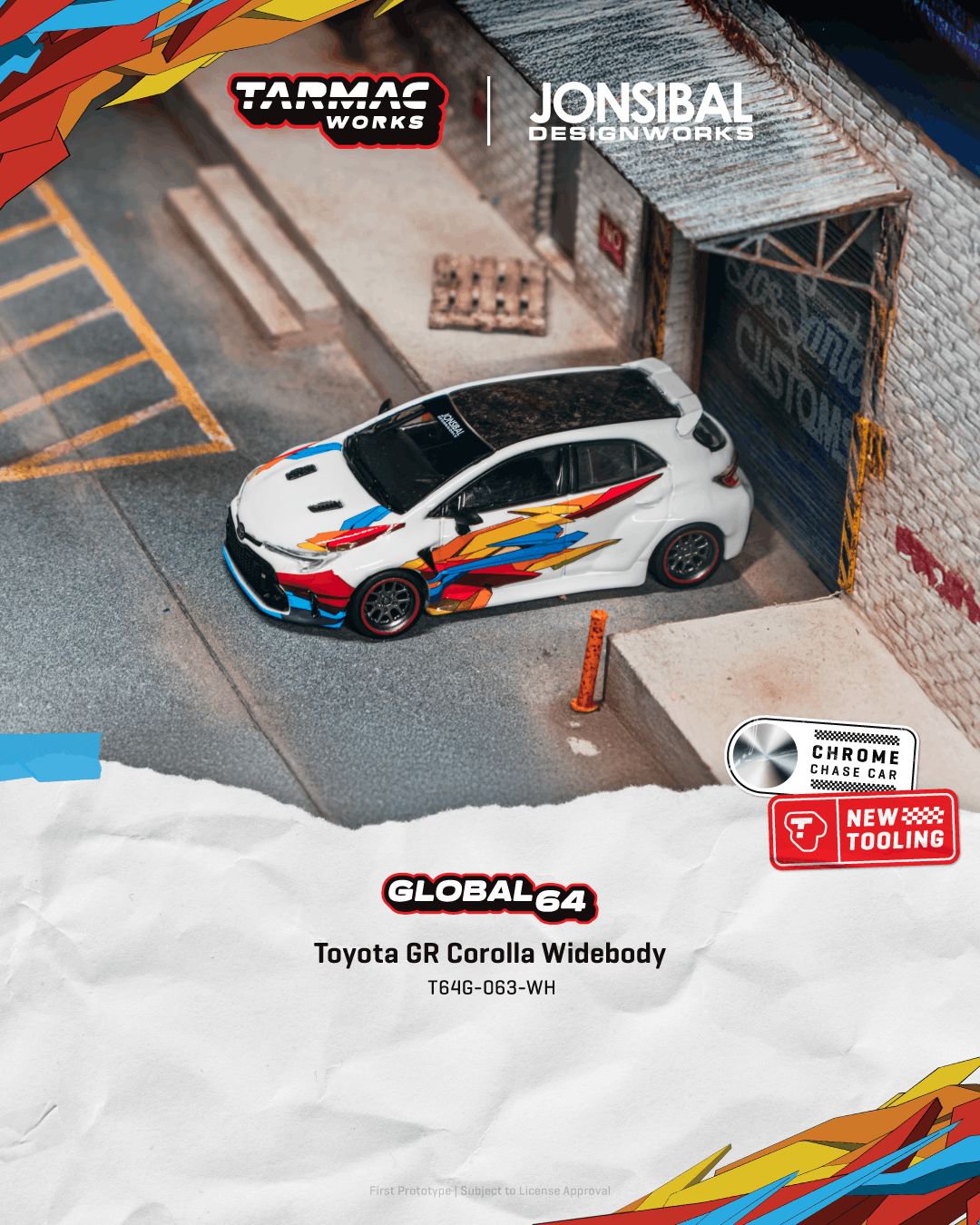 1/64 Toyota GR Corolla Widebody White - Tarmac Models - T64G-063-WH