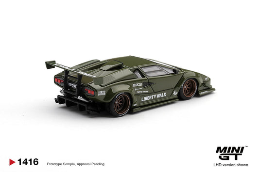 1/64 LAMBORGHINI COUNTACH LB-WORKS ARMY GREEN - Mini GT - MGT01416  ***Pre Order***