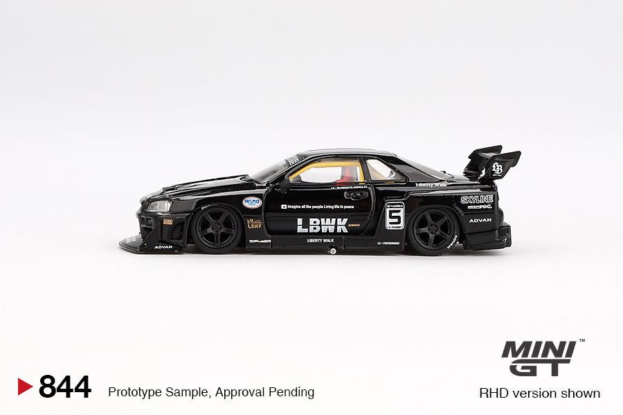 1/64 1/64 NISSAN LB-ER34 SUPER SILHOUETTE SKYLINE BLACK (RHD) BLISTER PACKAGING - MGT00844-BL